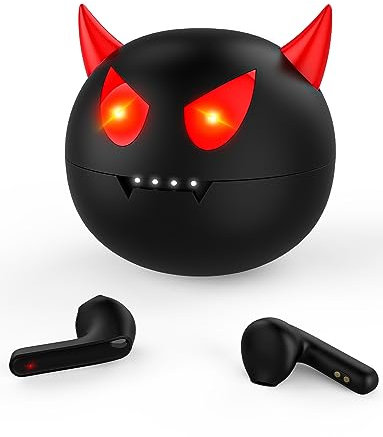Togetface Cuffie senza fili per bambini, Bluetooth Little Devil con scatola di ricarica, cuffie stereo impermeabili per ragazzi, 36 ore di gioco, orecchie leggere