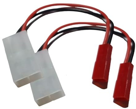 ikarex-shop 2X Stück Adapter-Kabel Kompatibel mit Tamiya Groß auf JST BEC Stecker Buchse RC Verbindung Silikon Draht RC Verbinder Lipo Akku
