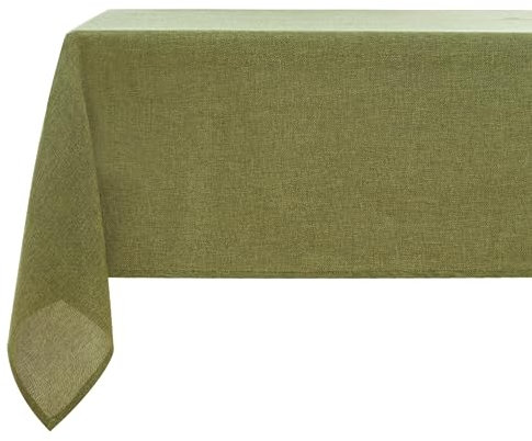 LUOLUO Rechteckige Tischdecke Faux Leinen Tischdecke Waschbare Tischdecke für Esszimmer Partys Küche Restaurant Olive 140 x 240 cm