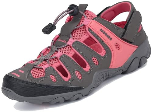 SAGUARO Donna Sandali da Trekking Traspirante Antiscivolo Sandali Sportivi con Punta Chiusa Estate Scarpe da Esterno Rosa 37 EU