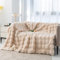 Bubble Decke Faux Kaninchenfell Decke Kuscheldecke Flauschig Flauschige Decke Doppelgesicht Dicke Decke Fell FüR Bett Sofa Kuscheldecke Casual Decke (Beige Mandel,70 * 100cm)
