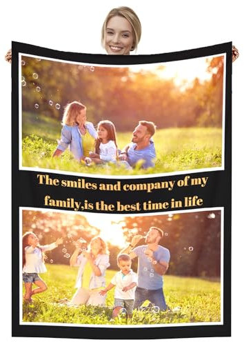 Dmkjdzsw personalisierte Decke mit Foto，Super Weich Mama Decke，Geschenke für Vater, Mutter, Kinder, Haustiere, Freunde oder Paare-B-180 * 230CM