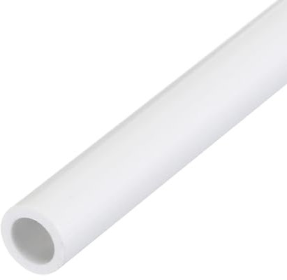 sourcing map Tube rond rigide en PVC - 4 mm x 6 mm x 350 mm - Blanc - Résistant aux impacts pour câble d'eau