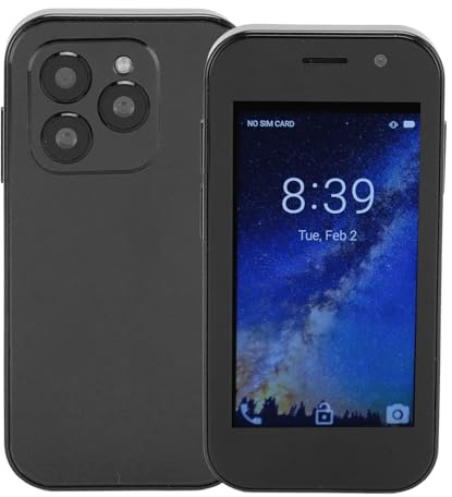 Annadue Mini Smartphone XS15 PRO, Mini Telefono Cellulare Sbloccato Quad 3G da 3,0 Pollici, 2 GB di 16 GB Rom Dual SIM 4 MP 6 MP Backup Cellulare Tascabile per Studenti (Black)