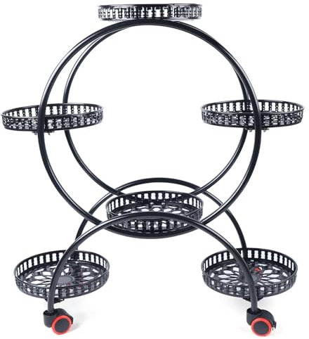 Soporte de metal para plantas de 6 niveles, para oficina, patio, macetas, escalera de flores exterior, escalera para plantas, banco de flores, estantería de madera, escalera para flores, balcón,