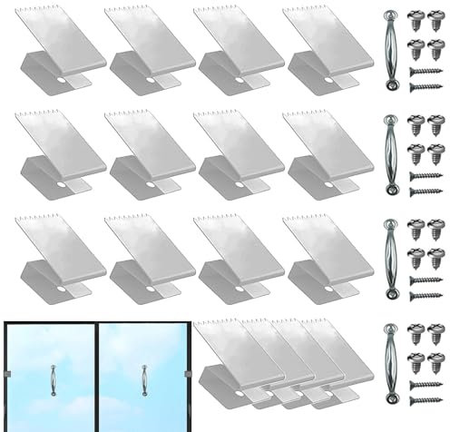 Fensterbrett-Clips,Stahlbrett-Clips, Board-Up-Clips mit Türgriffen und Schrauben, Wiederverwendbare Sperrholzhalterungen für sicheres Einsteigen, schraubbares Design für Wetterschutz