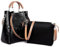2XK-NOV Beuteltasche Damen Leder Handtasche Groß Handbags for Women Taschenset Crossbody Umhängetasche Abnehmbarer Schultergurt Damentaschen (Schwarz)