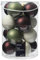 Kaemingk Weihnachtskugeln Glas 8cm 16 Stück - matt - Große Christbaumkugeln Weihnachtsbaumkugeln für Weihnachten - Christbaumschmuck & Weihnachtsbaumschmuck - Braun/Grün Mix