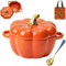 Oven Safe Pumpkin Bowls, Pumpkin Dutch Oven Pot with Lid, Mini Baking Dish Cute Pumpkin Bowl, Ceramic 0.75-Qt Petite Pumpkin, Oven & Stove Safe up to 572°f, Pumpkin Dish (Orange)