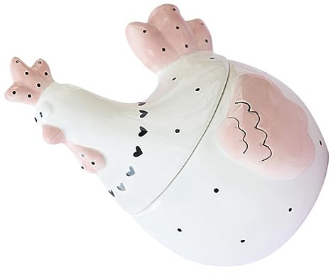 TOPBATHY Ceramic Chicken Egg Storage Jar with Sealed Lid, White | Airtight Food Keeping, Dry Pantry Use, Candy and Sugar Storage, Housewarming Kitchen Organiser