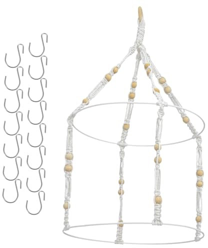 Zerodeko Herb Drying Rack Woven from Cotton Rope for Home Garden Great Plant Hanger
