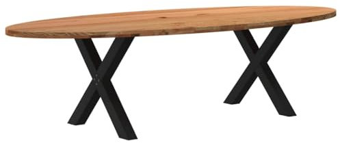 vidaXL Esstisch Hellbraun 280x120x74 cm Massivholz Eiche Oval, Küchentisch, Restauranttisch, Tisch Restaurant, Esszimmertisch, Bistrotisch