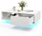 COSTWAY Couchtisch mit LED Beleuchtung, Wohnzimmertisch Hochglanz mit 20 Lichtfarben, Beistelltisch mit Schublade & Stauraum, Kaffeetisch Sofatisch rechteckig für Wohnzimmer, 95 x 55 x 31cm (Weiß)