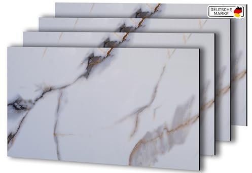 AS Country Stone Wandpaneele in Marmoroptik | 60x120 cm | 4 Stück | PVC Wandverkleidung aus Kunststoffplatten für Küche, Bad & mehr | Küchenrückwand Platte Wandpaneel | Pure