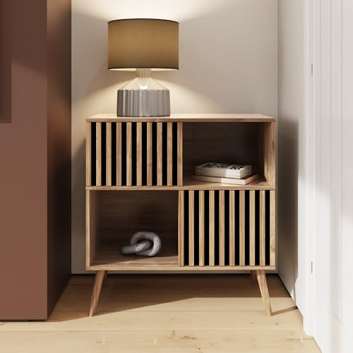 GFW Rowan Compact Sideboard Cabinet Unit Storage Cupboards Living Hallway Oak