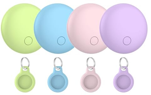 Air Tag, Schlüsselfinder 4er Pack Kompatibel mit Apple Wo ist? APP (iOS NUR), KeyFinder für Geldbörse, Gepäck, Lauter Piepton, Weltweite Verfolgung, IP67, Hält EIN Jahr lang, Austauschbarer Akku