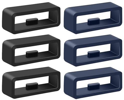 Mugust 6 Stück Uhrenarmband Schlaufe, 20mm Silikon Verschlussring für Garmin Vivoactive 5/3 Armband, Garmin Venu Sq/Venu Sq 2/Sq 2 Music/Venu 2 Plus, Forerunner 55/165/245, Armbänder Keeper