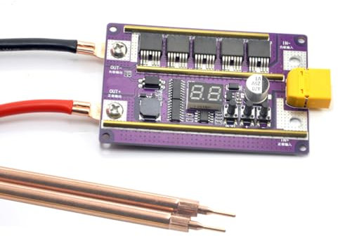 KIXZSAZ Welding Control Board Portable Hand Held 99 Gears Precise DIY Stainless Steel Plate Batteries Spot Welder Controller, 6 Square Pen