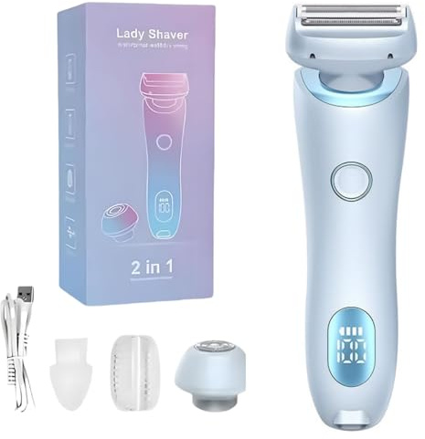 Solys SmoothShave Razor 2-in-1 Nass- und Trockenrasierer, Rasierer für Frauen, wasserdichter Gesichtshaarentferner, Bikini-Trimmer, sanfte Haarentfernung, Epilierer für Körper und Gesicht