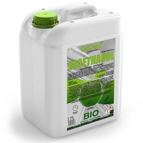 GiDeli bioethanol 25l Apfelduft 96,6% Ethanol für Innen & Außenkamine Rauch und Rußfrei - Aus Mais & Zuckerrüben