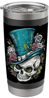 Mad Hatter Skull Stainless Steel Insulated Tumbler
