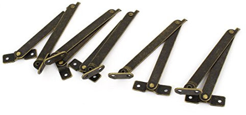 Sourcingmap Cabinet Cupboard Box 193mm x 11mm Rotatable Folding Lid Support Hinge Stay 5PCS