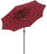 Outsunny 2.7m Patio Garden Umbrella Outdoor Parasol with Tilt Crank and 24 LEDs Lights (Red)