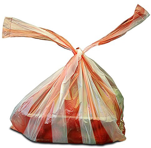 2.000 Stk. Hemdchenbeutel 25+12x45 cm rot/weiss gestreift geblockt 12my | Knotenbeutel | kleine Plastiktüten | HUTNER