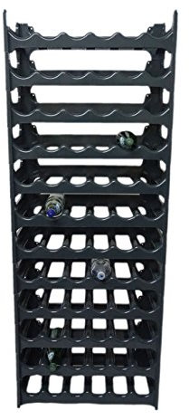 12x Homestyle Flaschenregal Weinregal Anthrazit aus stabilem Kunststoff für 72 Flaschen Weinregal 60x28x168cm