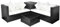 vidaXL Garten Lounge Set mit Auflagen 4-TLG., Gartenmöbel mit Sofas Tisch Kissen, Sitzgruppe für Garten Terrasse, Gartensofa, Schwarz Poly Rattan