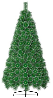 Aufun 180cm árbol Artificial con Agujas de Pino Verde, Efecto Nieve y Soporte de Metal para decoración navideña