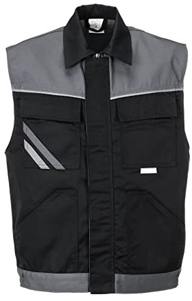 Planam 2713 Highline Herrenweste - Optimale Sicherheit und Komfort - Farbe: Schwarz/Schiefer/Zink - Größe: 64