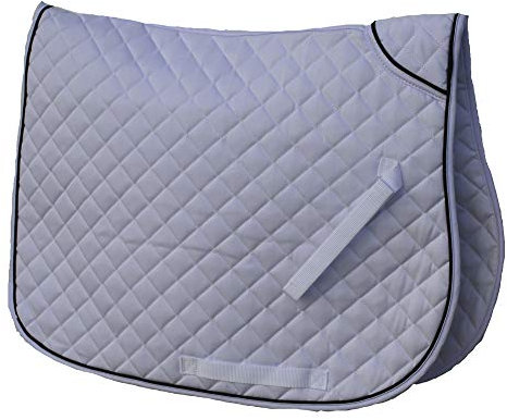 Rhinegold 0 Twin Bound Saddle Cloth-Cob-White Schabracke, weiß