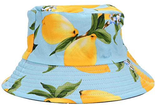 VALICLUD 1Stk Sommermütze Sonnenschutzhut Outdoor-Hut Sommer-Eimerhut Kappen Zitronen Fruchthut hüte hutschachtel caps sonnenschutzmütze mützen Fischerhut Outdoor-Eimer Sonnenhut Drucken