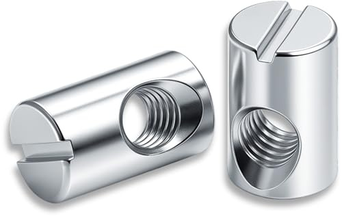 HEXATON Tuercas Pernos de Barril Tuercas Cilíndricas Asimétrica M6 x 10 x 13 mm - 50 Piezas - Acero cincado