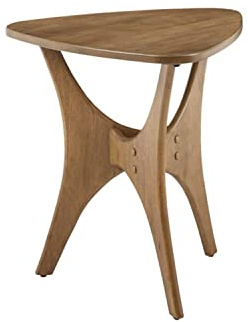 INK+IVY Blaze Triangle Wood Triangle Sofa Table Plywood with Wood Veneer Legs, Mid-Century Modern, Easy Assembly, Accent Furniture For Living Room, Minimalist Décor, Light Brown