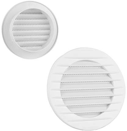 VONLIS Rejilla de ventilación para ladrillos, 90 mm de diámetro, color blanco