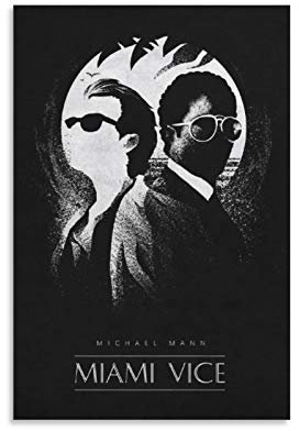 LKJHLK Miami Vice Klassisches Filmposter, Vintage-Film, Wanddekoration, Leinwand-Kunstdruck, für Büro, Schlafzimmer, Zuhause, Wohnheim, Geschenk für Jungen, 50 x 75 cm