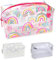 Fashion Stationery Federmäppchen Mädchen Kinder - Klar Rosa Regenbogen Herzen Leopard Kosmetik Make-up Tasche Reisetasche, Rosa, Blau, Weiß, L