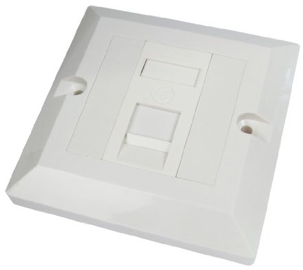 World of Data CAT6 Single Port Faceplate - Socket - RJ45 - Ethernet - Network - Face Plate Module 5 Pack