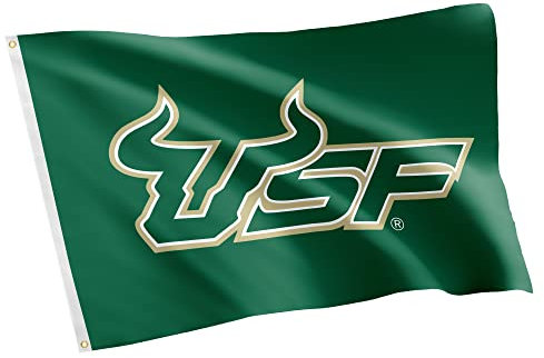 Flagge 1 der Universität von South Florida, 100 % Polyester, für drinnen und draußen, 91 x 152 cm