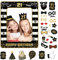 POPOYU 21st Birthday Decorations Men Women,Black Gold Inflatable Selfie Frame&34Pcs 21st Birthday Photo Booth Props,Giant Inflatable Party Photo Booth Frame for 21stBirthday Party Decoration