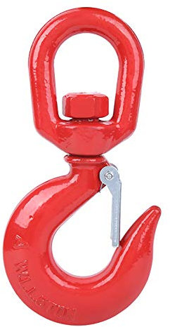 Gancho de Grúa de 5t, Gancho de Ojo de Acero de Aleación con Gancho de Elevación de Pestillo para Camiones de Remolque de Equipos de Construcción de Barcos Industriales