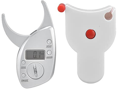 Fettmessschieber 0–50 mm Bereich 0,1 mm/0,01 Zoll Körpermaßband Fettmessschieber Maßband ABS Digitalanzeige Messwerkzeug mit eingebautem Akku