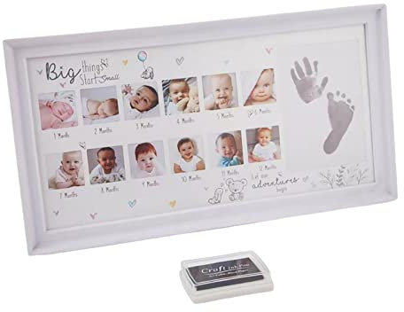 Hellery Fotorahmen für 0 12 Monate Baby Mein Erstes Jahr Fußabdruck