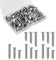 SAVITA 120 Pcs #8 Vis Blanche Tete Plate, Vis à Bois à Tête Plate Vis Bois Inox Vis Autotaraudeuses Vis Autotaraudeuses à Tête Plate pour Vis de Plaques Murales Couvercle L'interrupteur (3 Tailles)