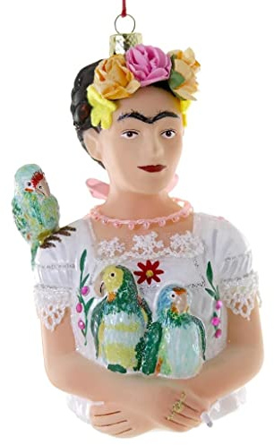 Cody Foster & Co - Frida Kahlo mit Papageien aus geblasenem Glas - Dekorative-Hängeschmuck - Weihnachten