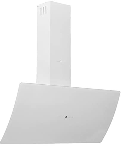 vidaXL Campana Extractora de Pared Cocina Soporte Ventilador Lámpara LED Forma Inclinada Fácil de Limpiar Acero Vidrio Templado Blanco 90 cm