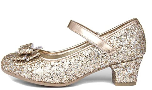 Lilley Sparkle Girls Rose Gold Heeled Shoe - Size 13 Child UK - Gold