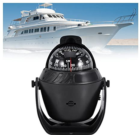 Boussole de Bateau, Boussole de Navigation Numérique électronique, Boussole de Navigation de Bateau de Voiture, avec Lumière LED, pour la Caravane de Bateau de Motomarine de Voiture, pour le Camping E
